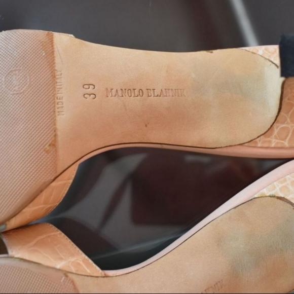 Manolo Blahnik Callamu nude sandals mules - Picture 2 of 6